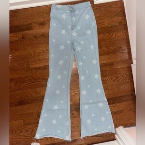 Cello Light Blue Star Flare Jeans